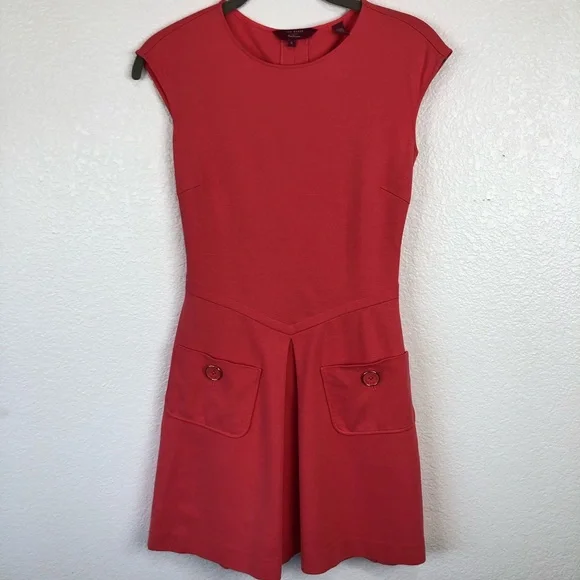 Ted Baker London Coral Harmia Pocket Jersey Dress - Picture 3 of 13